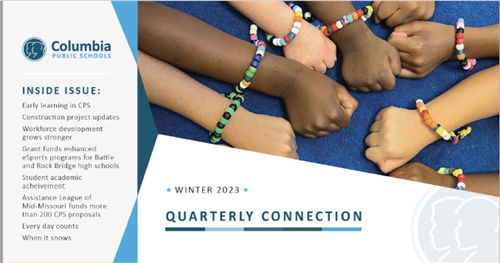 Winter 2023 CPS Quarterly Report Cover image of students with friendship bracelets